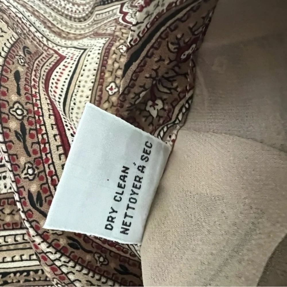 Talbots‎ Silk Red/Tan Paisley vintage maxi Skirt size 10